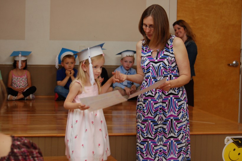 Maggie graduates PreK - kindergarten, here she comes!