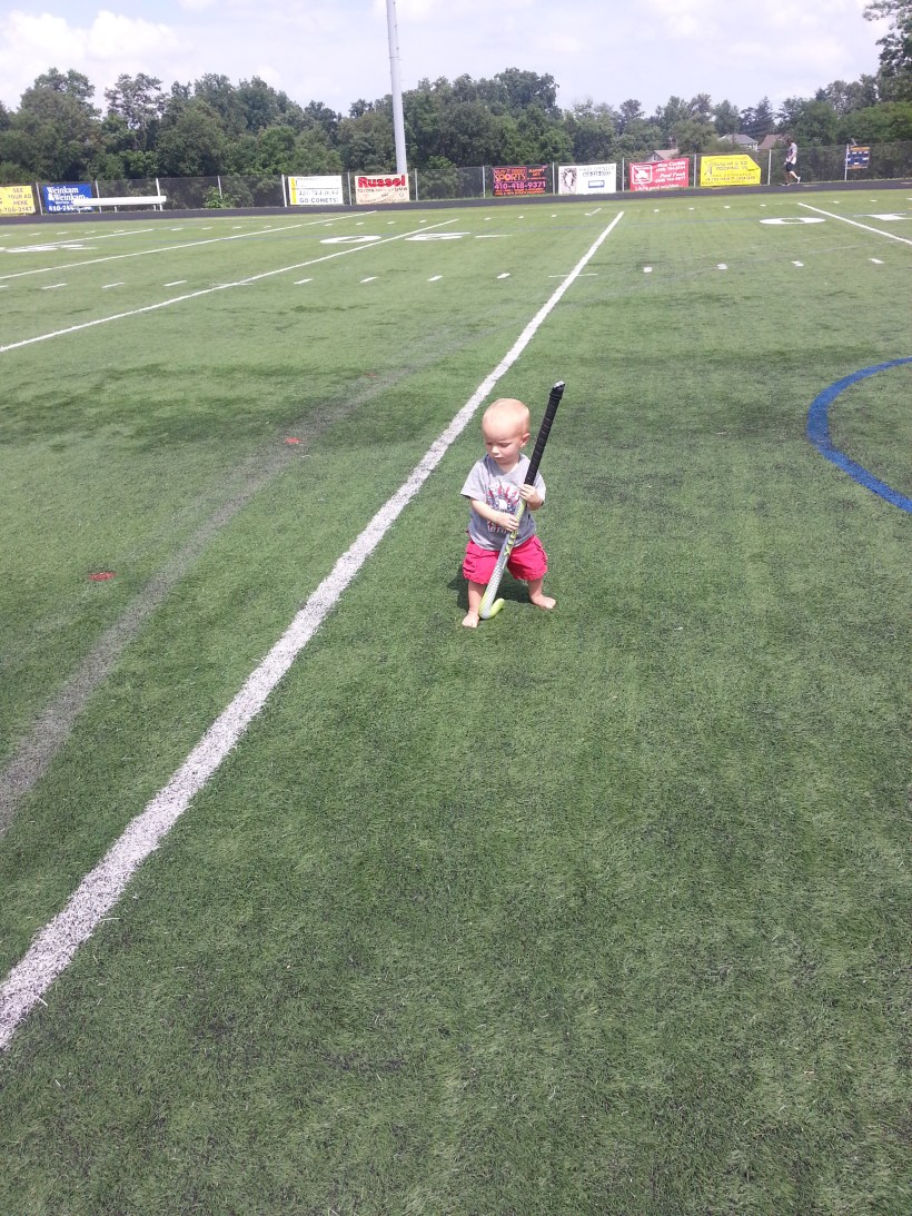 Youngest of six with sticks!