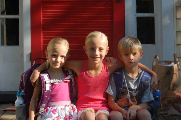 Maggie, Eden, Noah - 1st day of school