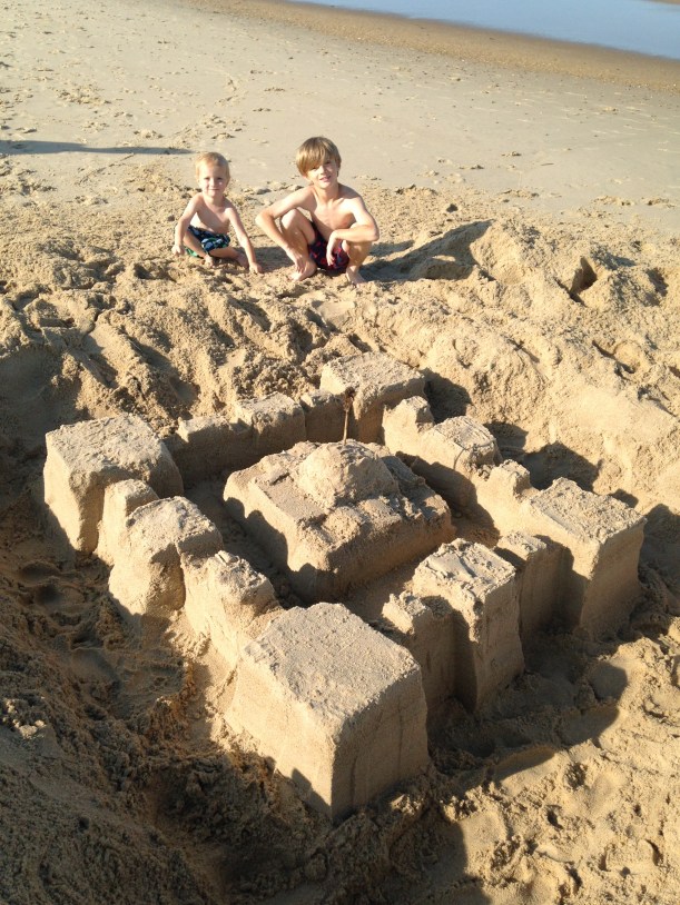Noah and Jack - sand castle